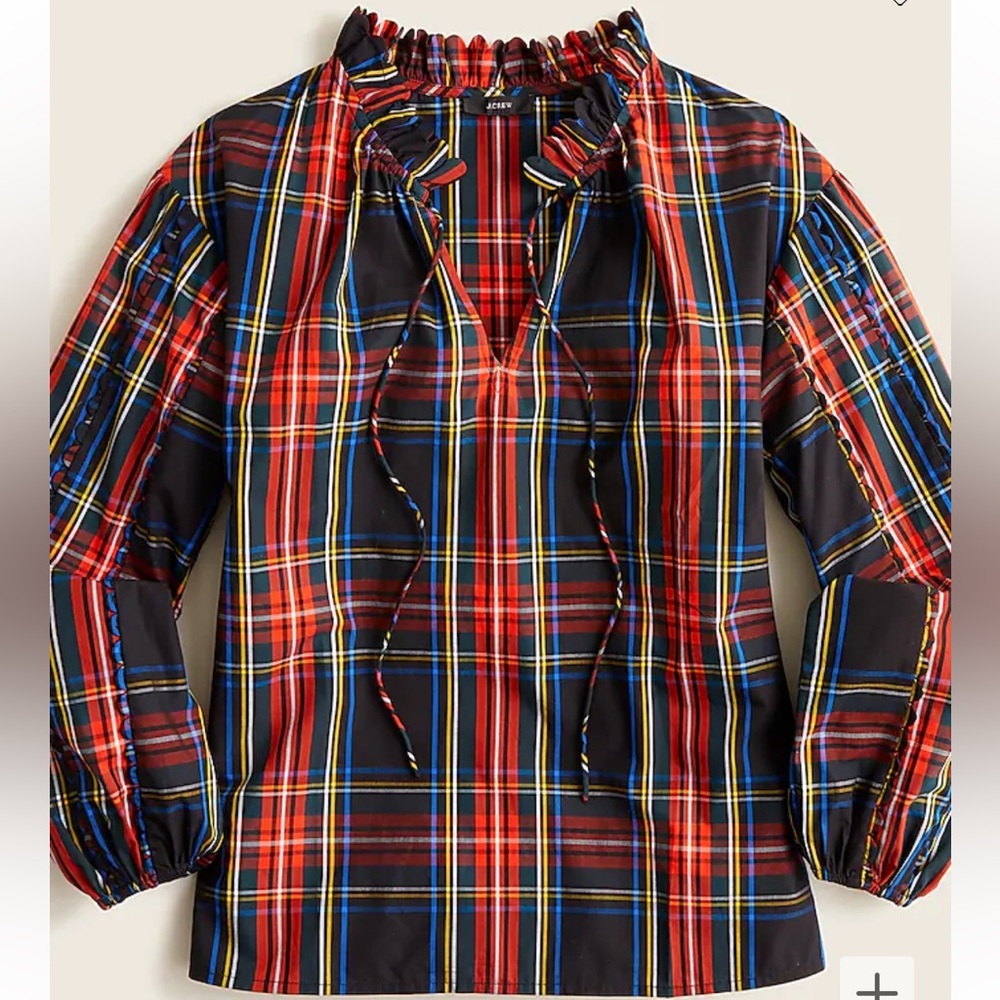 NWT J Crew Christmas Tartan Top